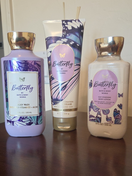 Bath & Body Works Other - Bath & Body Works Butterfly Body Wash & Lotion Set - Purple & Gold Accents